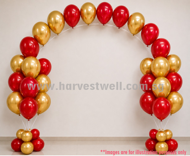 Helium Balloon Column with String Arch Singapore